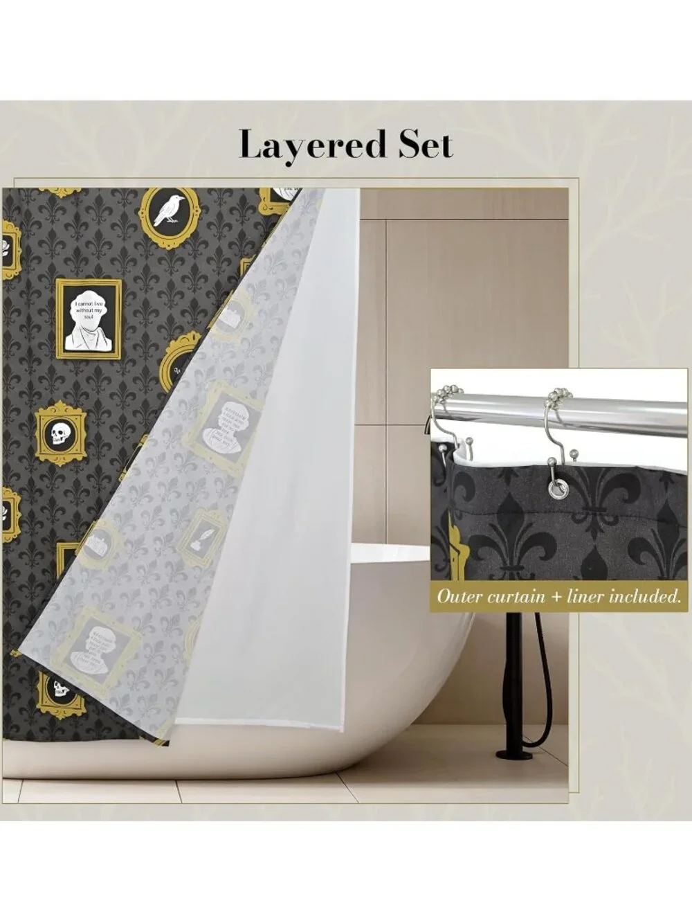 NWT: Wuthering Heights Fabric Shower Curtain - 72